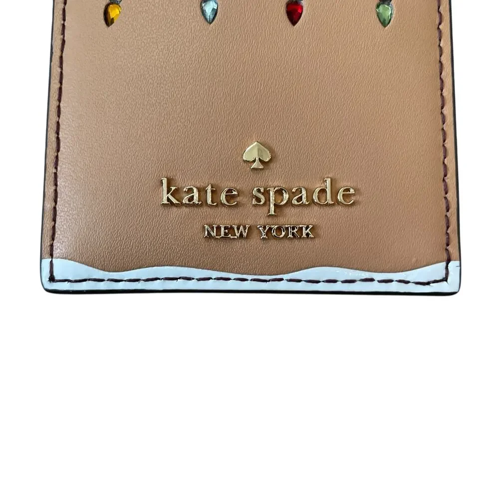 Kate Spade New York Oh What Fun Gingerbread House Small Slim Cardholder NEW